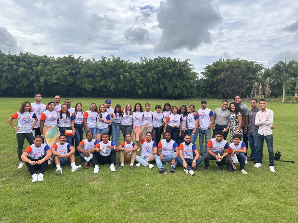 Youth Ministry gathered outdoors